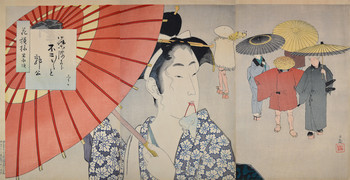 Beauty from Anei Era by Kiyochika, Woodblock Print