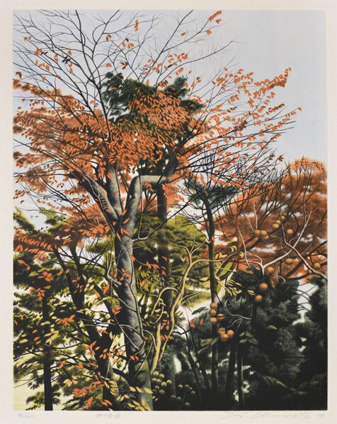 Kaki no Kisetsu by Okamoto, Shogo, Woodblock Print