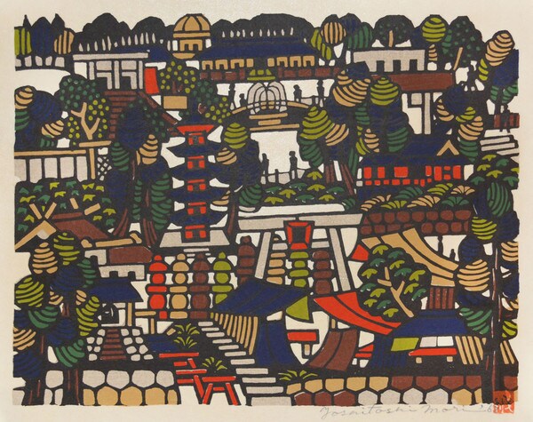 Landscape of Ueno Forest by Mori, Yoshitoshi, Kappazuri