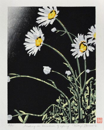 Bending in sunshine of spring by Howard, Daryl, Woodblock Print
