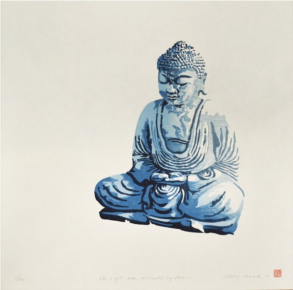 ...like a full moon surrounded by stars by Howard, Daryl, Woodblock Print