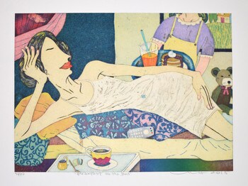 Breakfast on the Bed by Hiratsuka, Yuji, Mixed Media