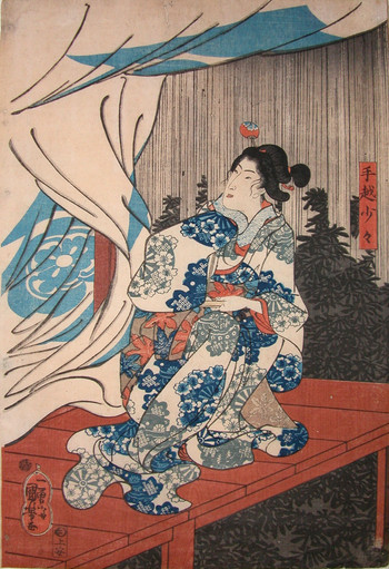 The Mistress of Tegoshi no Shosho by Kuniyoshi, Woodblock Print