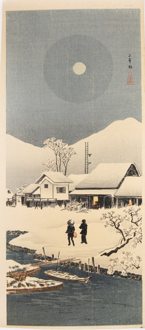 Nihonmatsu in Winter by Shotei (aka Hiroaki), Woodblock Print
