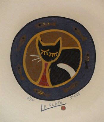 A Plate by Fukami, Gashu, Woodblock Print