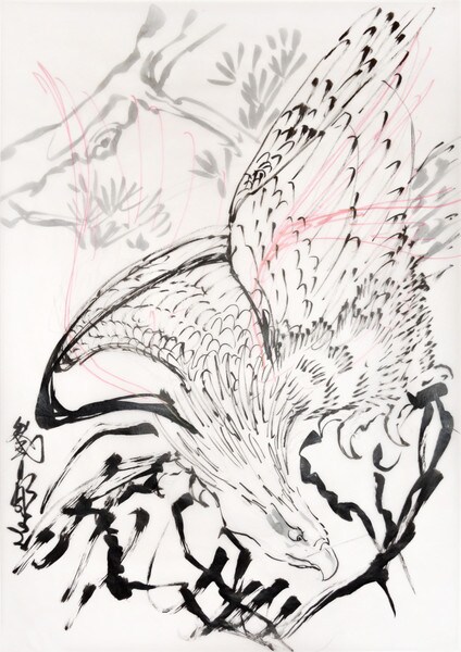Goshawk by Horiyoshi III, Drawing