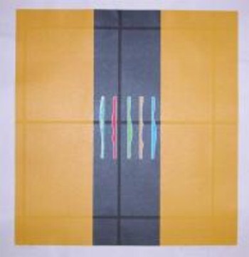 Yellow Space by Funasaka, Yoshisuke, Woodblock Print