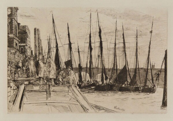 Boats Alongside Billingsgate, London by Whistler, James McNeil, Etching